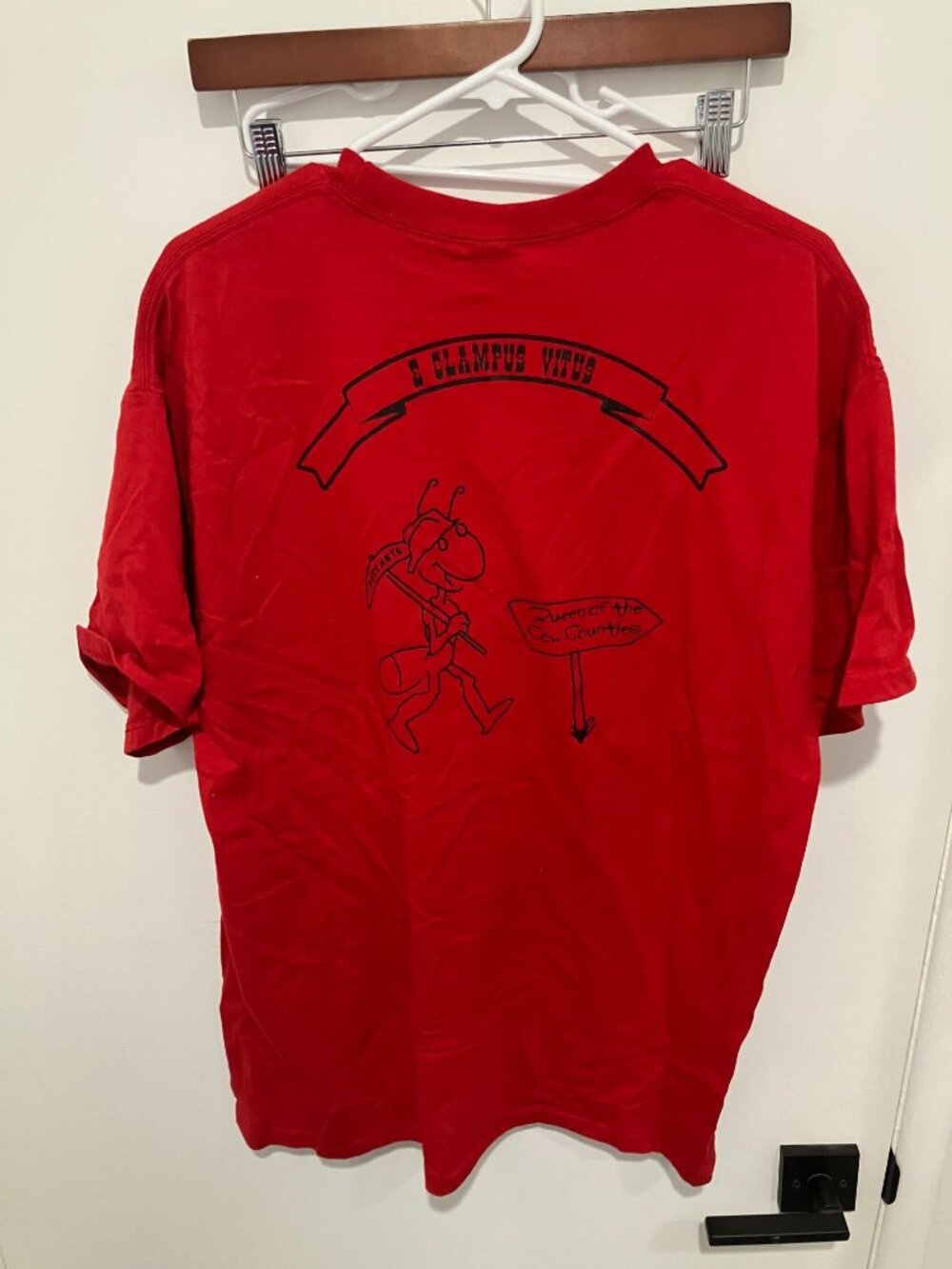 Vintage ECV E Clampus Vitus Platrix Chapter 2 Red T-Shirt Queen Cow Counties XL